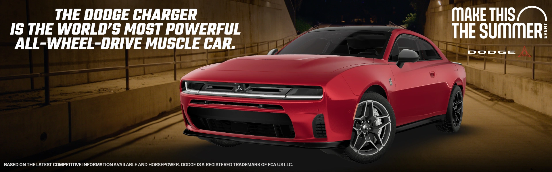 J START CDJR | 2026 Dodge Charger Most Powerful Banner