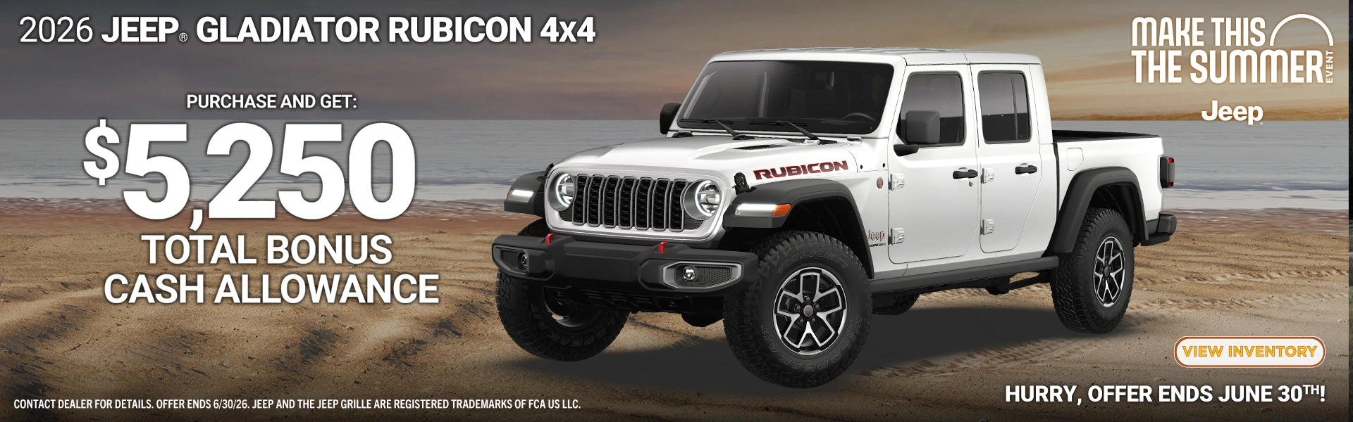 J START CDJR | 2026 Jeep Gladiator Rubicon 4x4 Banner